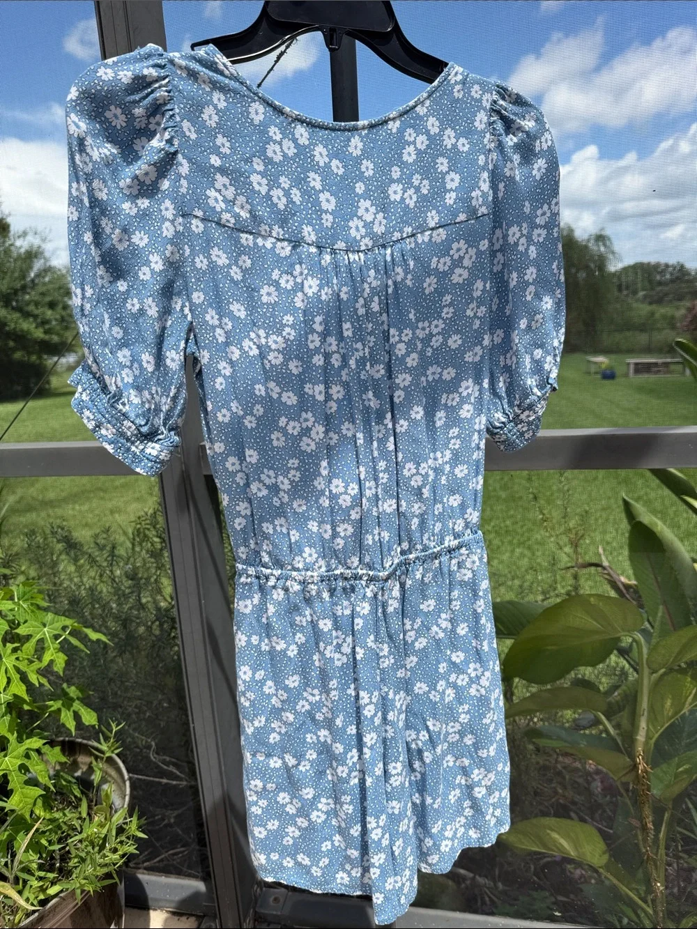 GAP Blue Floral Wrap Romper